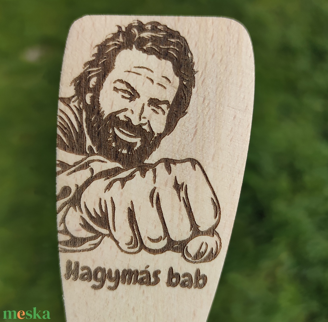 ÚJDONSÁG! Bud Spancer - Piedone - Hagymás bab � Gravírozott spatula - fakanál - otthon & életmód - ház & kert - bográcsozás, grillezés - Meska.hu