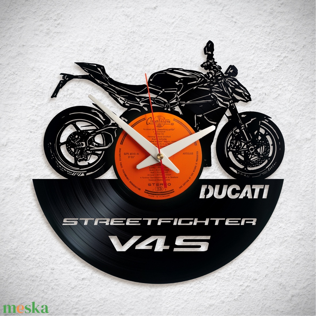 Ducati Streetfighter V4s � motorkerékpár - Bakelit falióra - otthon & életmód - dekoráció - fali és függő dekoráció - falióra & óra - Meska.hu