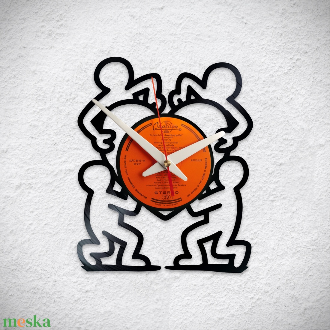Szívgyógyászok � Keith Haring - Bakelit falióra - otthon & életmód - dekoráció - fali és függő dekoráció - falióra & óra - Meska.hu