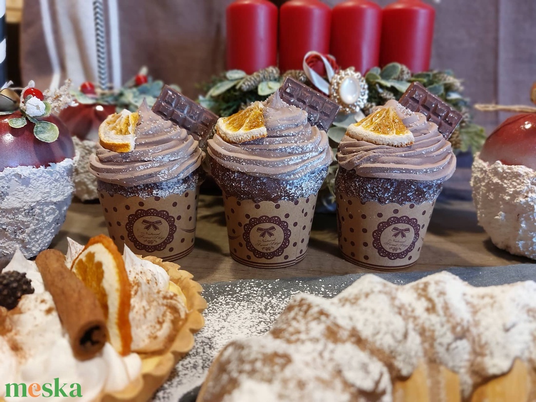 Csupa csokis csokihabos cupcake/3 db egy csomagban - esküvő - dekoráció - sütidísz - Meska.hu