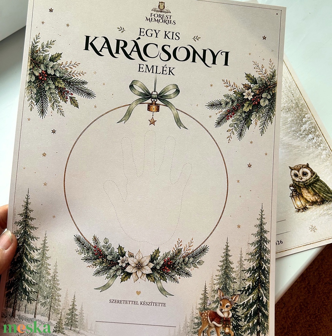 Karácsonyi kézlenyomat és lábnyomat � 2 nyomtatható emléklap babáknak � Digitális PDF - baba - mama - babaemlékek - baba emlékőrző - Meska.hu