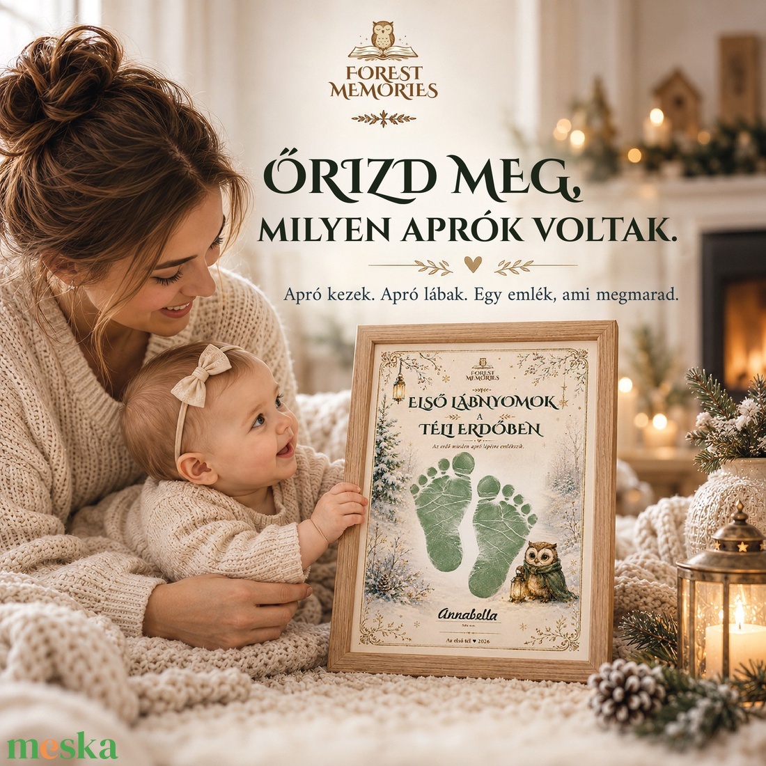 Téli kézlenyomat és lábnyomat � 2 nyomtatható emléklap babáknak � Digitális PDF - baba - mama - babaemlékek - baba emlékőrző - Meska.hu