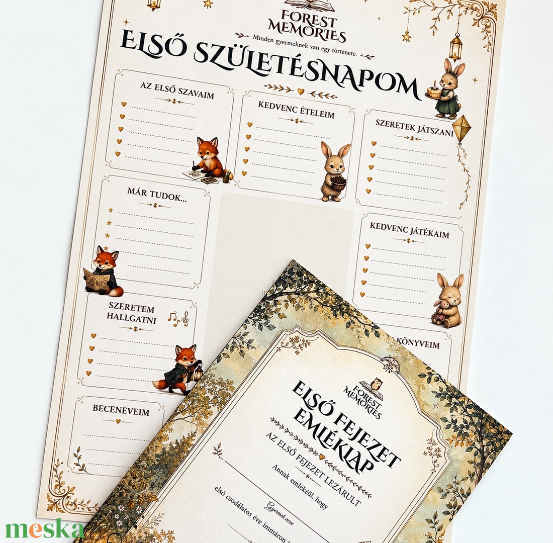 Első születésnapi emlékszett � Emlékposzter és oklevél � Nyomtatható PDF - baba - mama - babaemlékek - baba emlékőrző - Meska.hu
