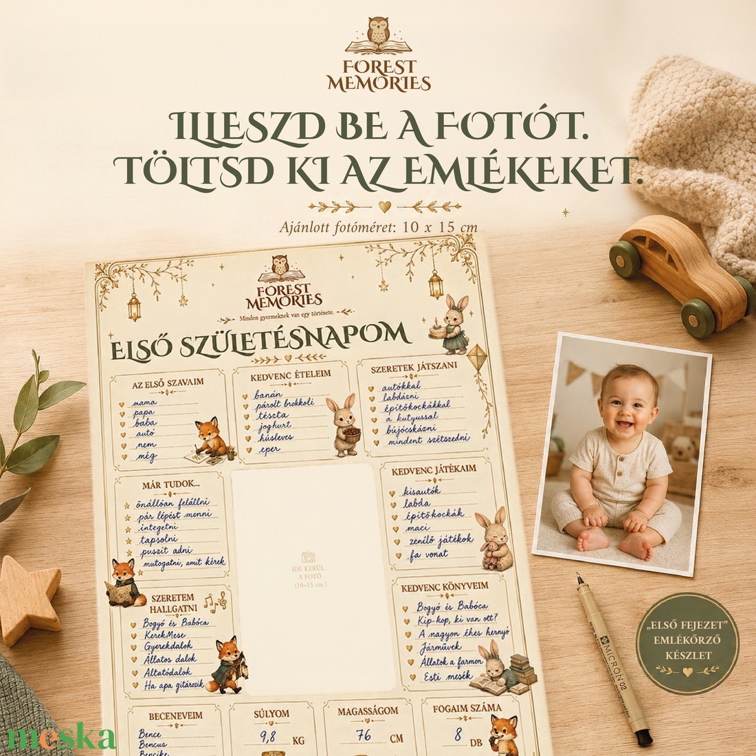 Első születésnapi emlékszett � Emlékposzter és oklevél � Nyomtatható PDF - baba - mama - babaemlékek - baba emlékőrző - Meska.hu