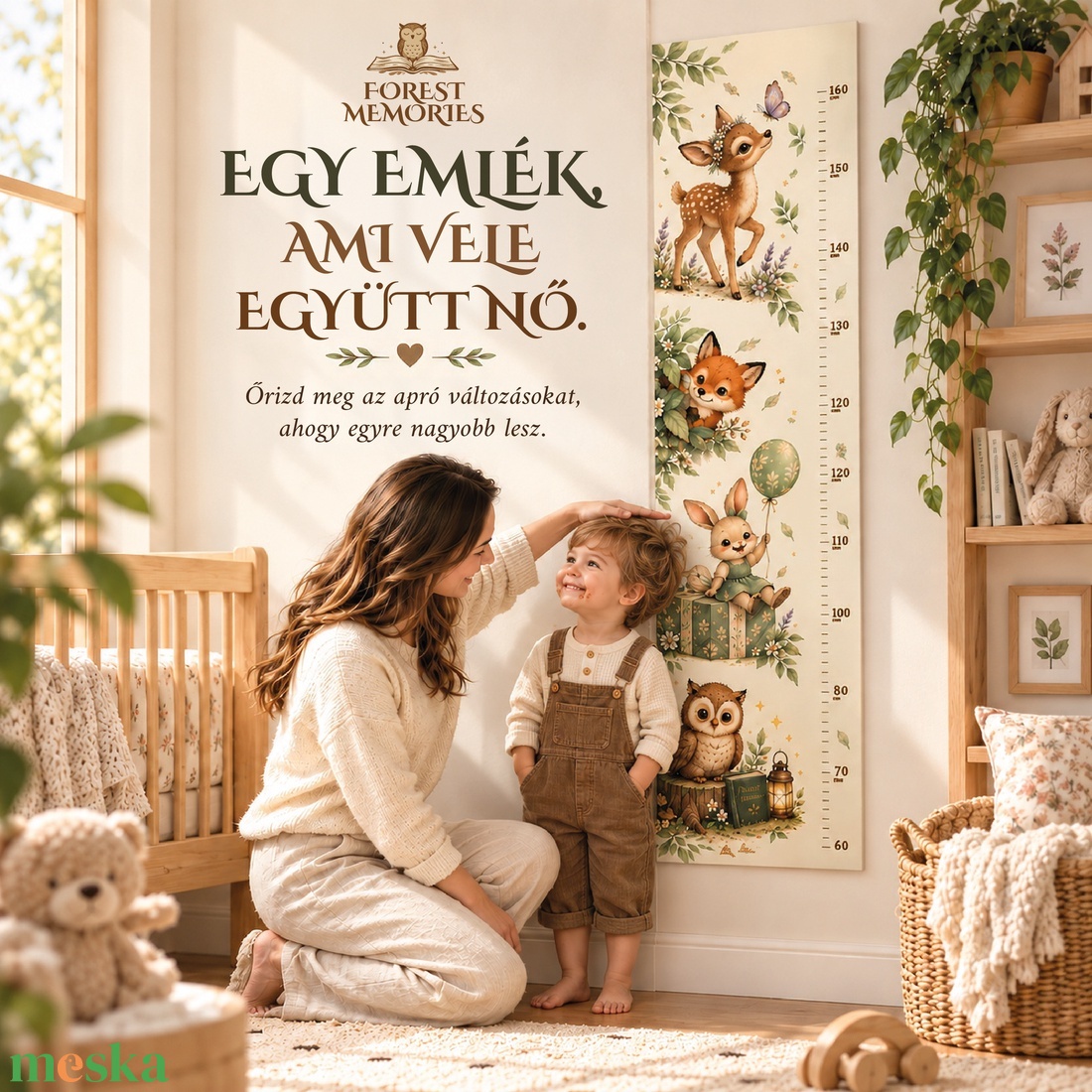 Erdei magasságmérő gyerekeknek � 2 mintával � Nyomtatható PDF, 30 � 120 cm - baba - mama - babaszoba dekoráció - magasságmérő - Meska.hu