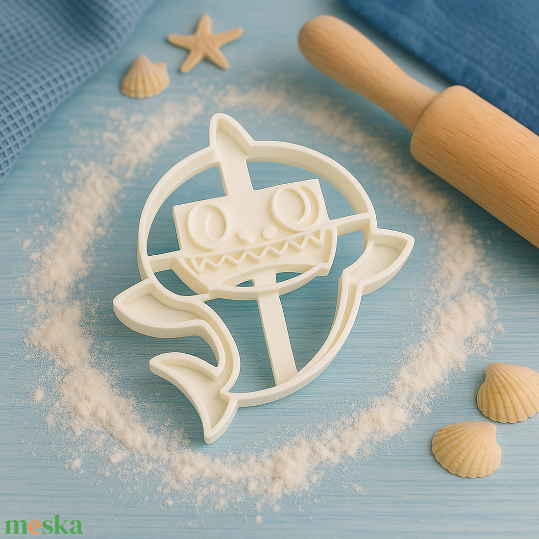 Baba cápa sütikiszúró - otthon & életmód - konyhafelszerelés, tálalás - sütés, főzés - sütikiszúró - Meska.hu