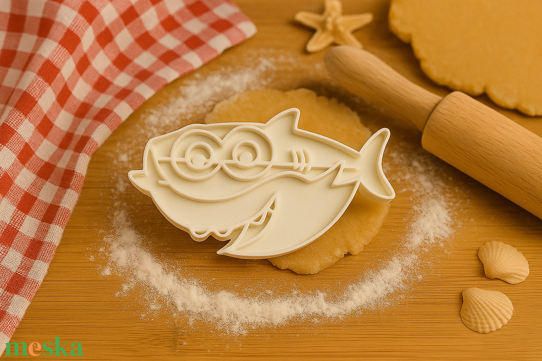 Baba cápa sütikiszúró - otthon & életmód - konyhafelszerelés, tálalás - sütés, főzés - sütikiszúró - Meska.hu