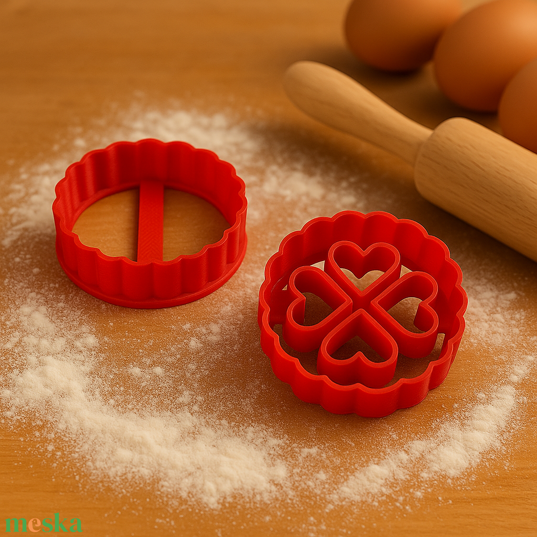 Szívecskés linzer kiszúró - otthon & életmód - konyhafelszerelés, tálalás - sütés, főzés - sütikiszúró - Meska.hu