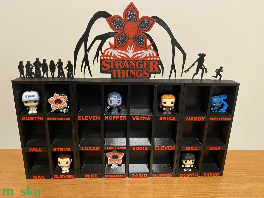 Stranger Things gyűjtői polc, Funk figura tartó - otthon & életmód - dekoráció - asztal és polc dekoráció - dekorációs tál, tartó - Meska.hu