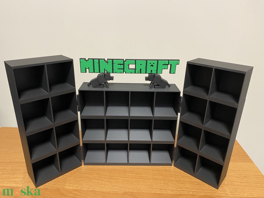 Minecraft Kinder Joy kinyitható gyűjtői polc, Funkó figura tartó - otthon & életmód - dekoráció - asztal és polc dekoráció - dekorációs tál, tartó - Meska.hu