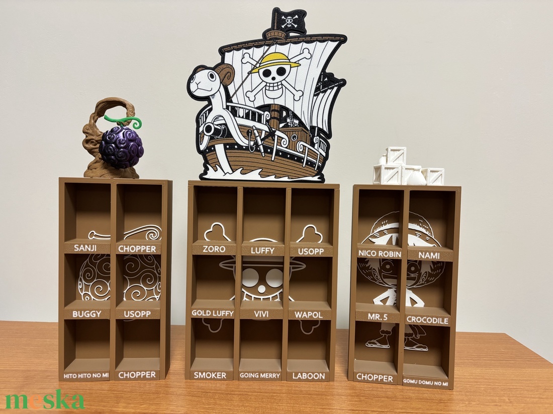 One Piece gyűjtői polc, Funk figura tartó, kinder meglepetés - otthon & életmód - dekoráció - asztal és polc dekoráció - dekorációs tál, tartó - Meska.hu