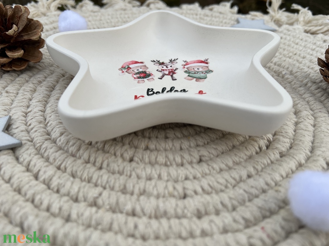 Csillag alakú macis tálka - otthon & életmód - dekoráció - asztal és polc dekoráció - dekorációs tál, tartó - Meska.hu