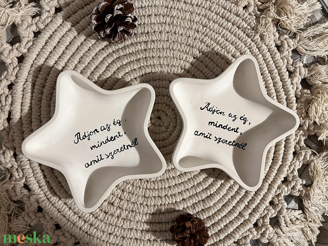 Csillag alakú egyedi feliratú tálka - otthon & életmód - dekoráció - asztal és polc dekoráció - dekorációs tál, tartó - Meska.hu