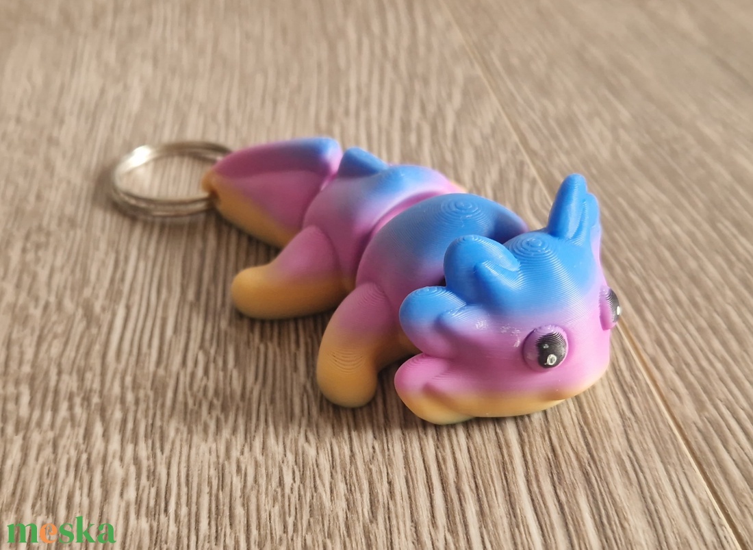 3D Axolotl kulcstartó - táska & tok - kulcstartó & táskadísz - kulcstartó - Meska.hu