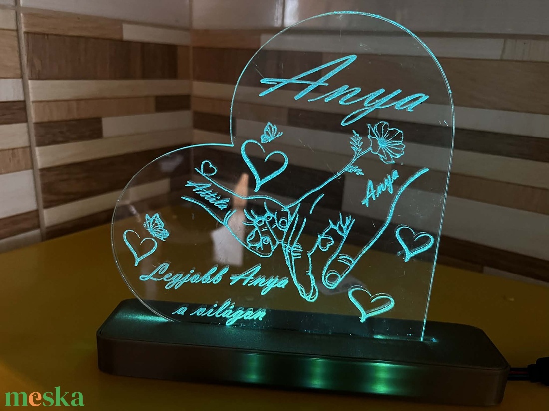 Személyre Szabott 3D Éjszakai Fény � Anyáknak és Mamáknak (Akár 6 névvel) - otthon & életmód - dekoráció - asztal és polc dekoráció - asztaldísz - Meska.hu