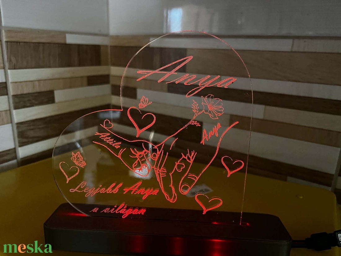 Személyre Szabott 3D Éjszakai Fény � Anyáknak és Mamáknak (Akár 6 névvel) - otthon & életmód - dekoráció - asztal és polc dekoráció - asztaldísz - Meska.hu