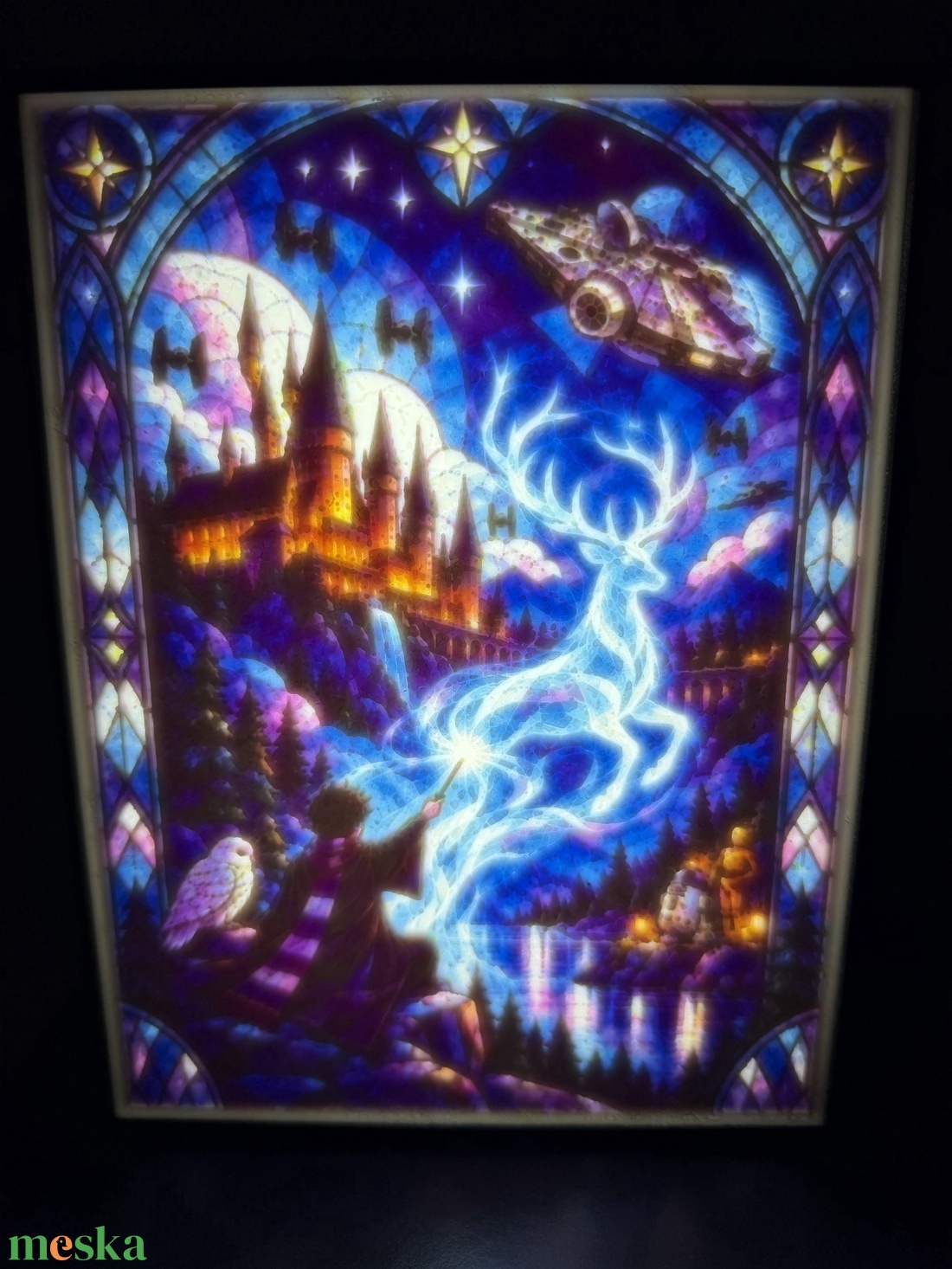 Egyedi lightbox - Harry Potter x Star Wars világ - otthon & életmód - lámpa - hangulatlámpa - Meska.hu
