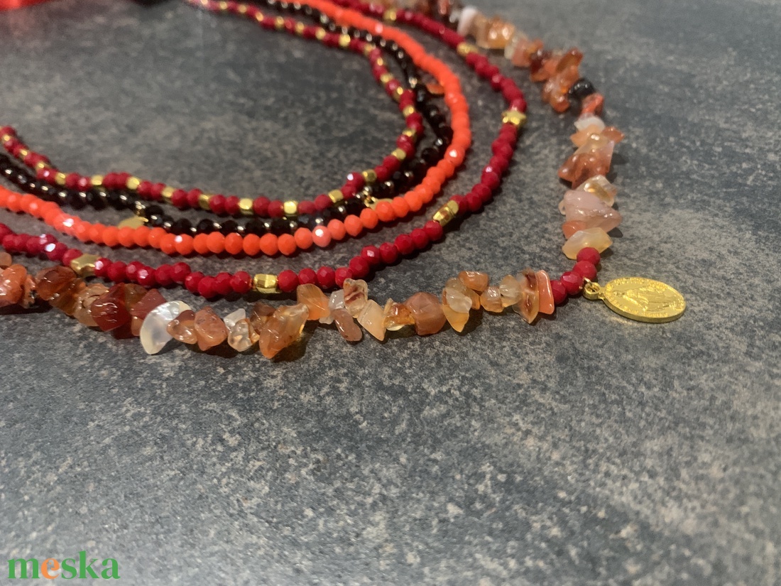 Modern csángó kaláris - ékszer - nyaklánc - gyöngyös nyaklánc - Meska.hu