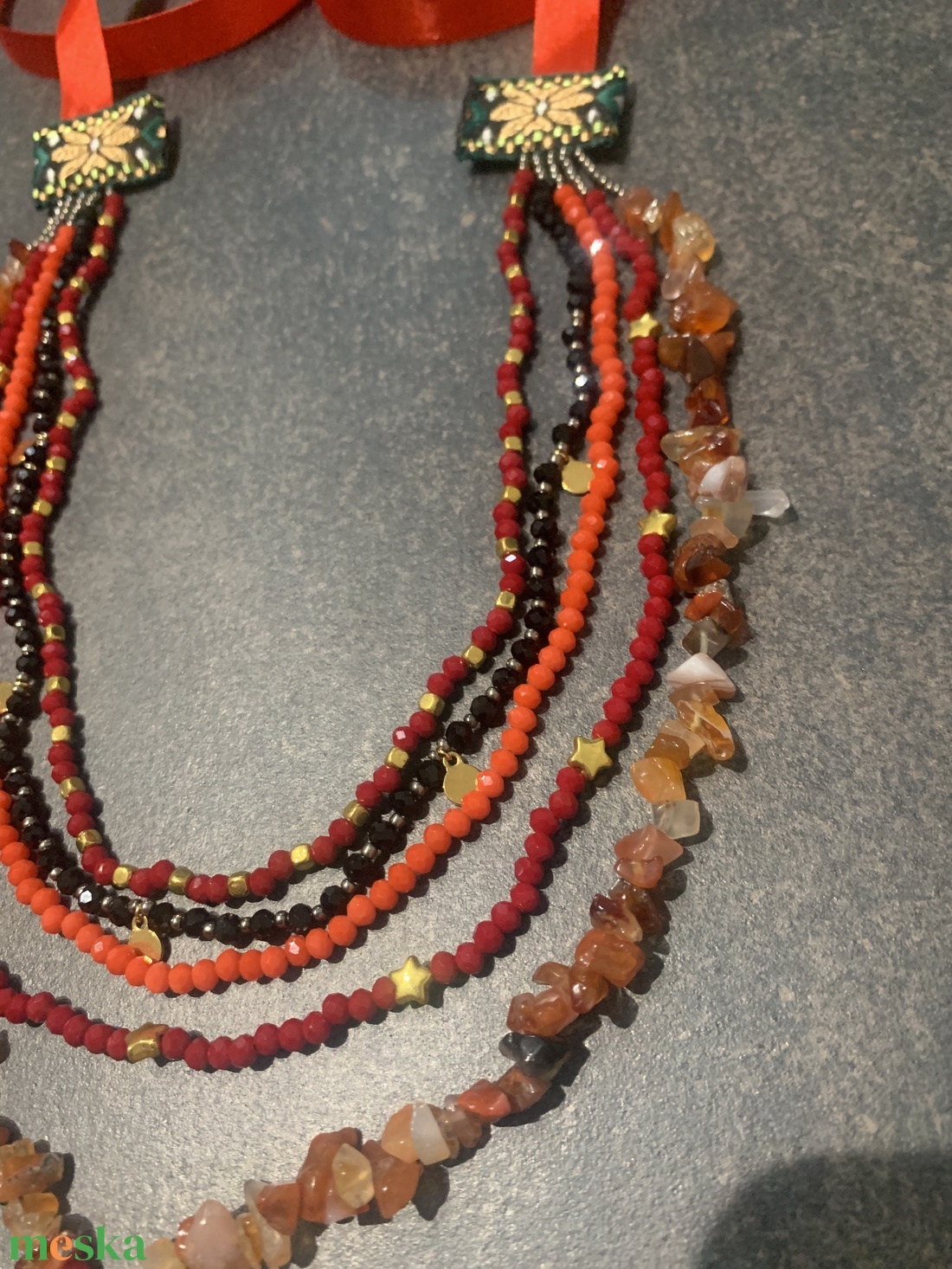 Modern csángó kaláris - ékszer - nyaklánc - gyöngyös nyaklánc - Meska.hu