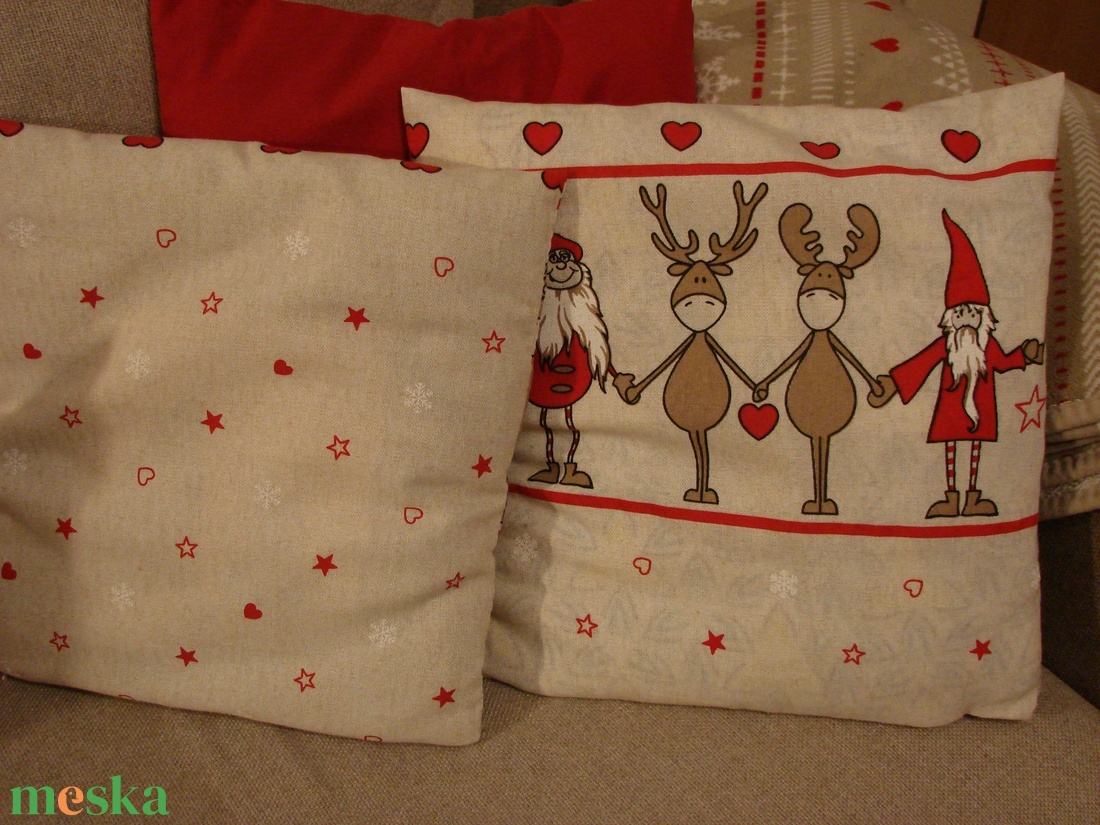 Karácsonyi párnahuzat - karácsony - karácsonyi lakásdekoráció - karácsonyi lakásdíszek - Meska.hu