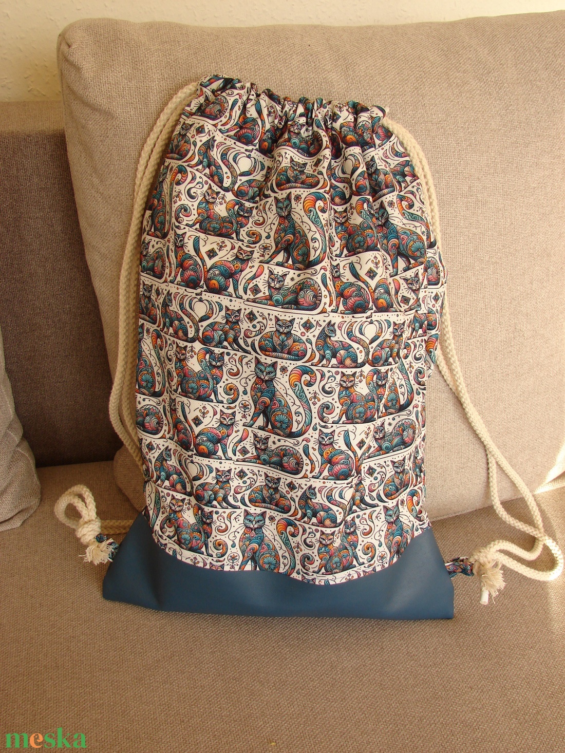 zsinóros hátizsák, tornazsák, gymbag, strandtáska - táska & tok - hátizsák - tornazsák, gymbag - Meska.hu