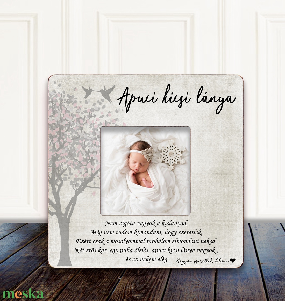 Apuci kicsi lánya idézet, Baba fotó, Személyre szóló Valentin-napi ajandék apának - baba - mama - babaszoba dekoráció - babaszoba kép - Meska.hu