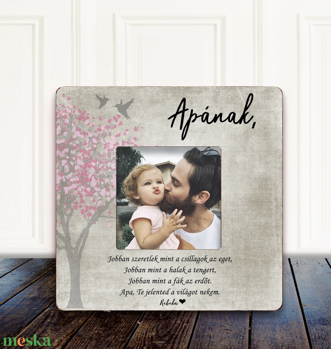Valentin-napi ajándék apának � személyreszóló fényképkeret kislánytól az apukájának - otthon & életmód - dekoráció - kép & falikép - képkeret - Meska.hu