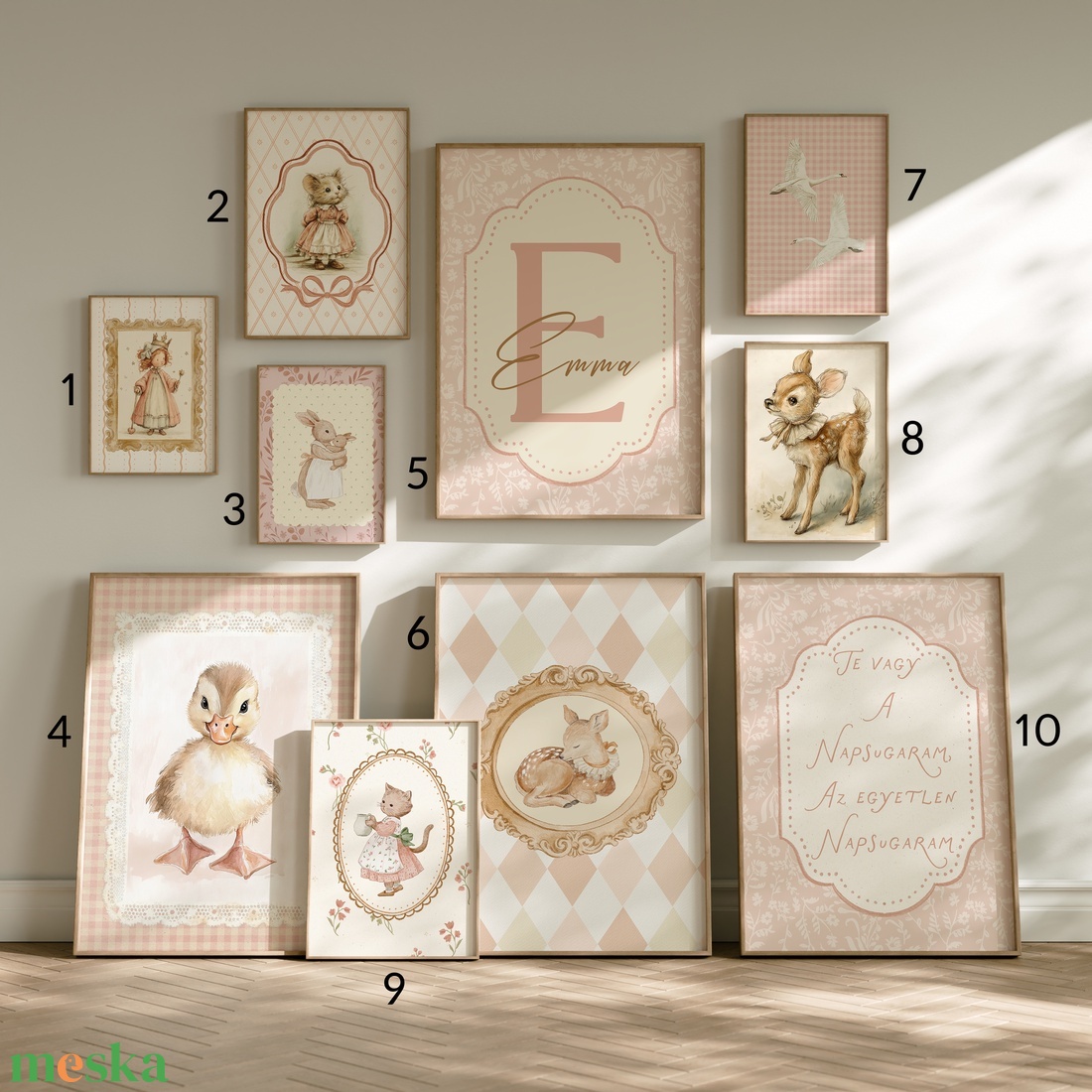Mesekönyv ihletésű, romantikus vidéki babaszoba falikép kollekció � prémium nursery printek  - baba - mama - babaszoba dekoráció - babanév dekoráció - Meska.hu