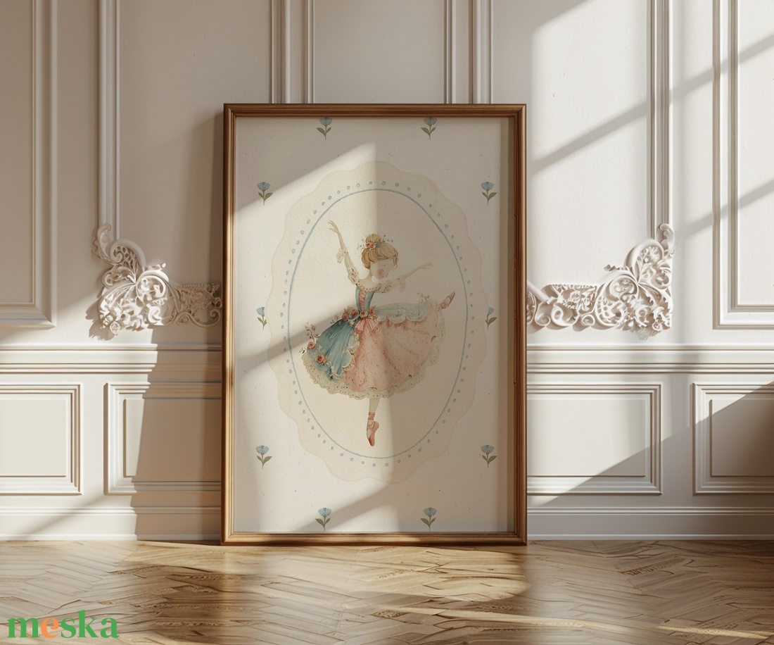 Vintage balerina falikép szett lányszobába � pasztell balett dekoráció, romantikus gyerekszoba faliképek, balettcipő - otthon & életmód - dekoráció - kép & falikép - több részes kép - Meska.hu