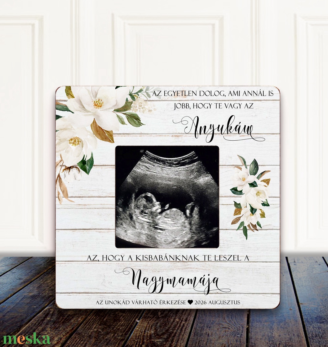 Bababejelentő képkeret - Ultrahangos képkeret - nagyszülő leszel - dédszülő leszel - baba - mama - babaemlékek - bababejelentők - Meska.hu