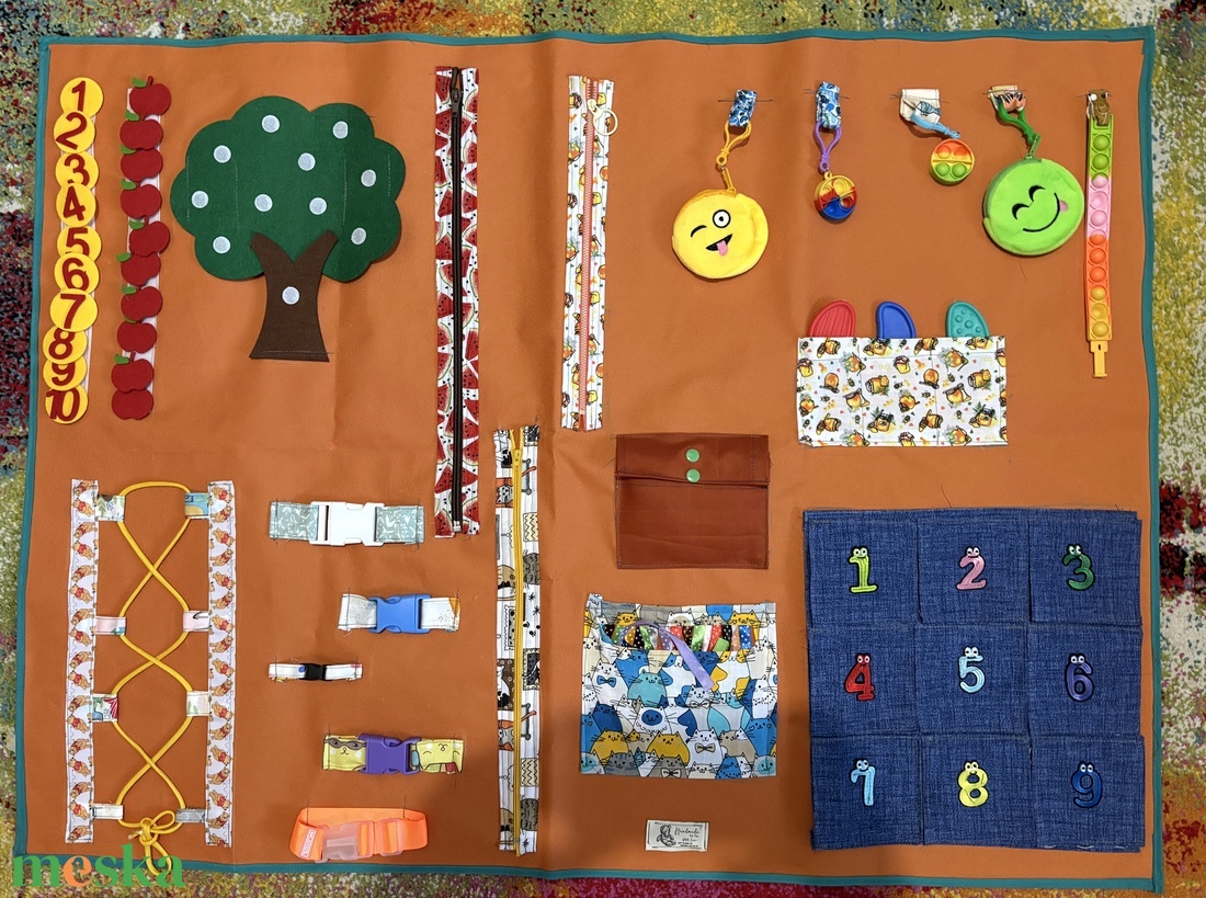 Számolást tanító szenzoros foglalkoztató tábla  - játék & sport - készségfejlesztő és logikai játék - oktató játékok - Meska.hu