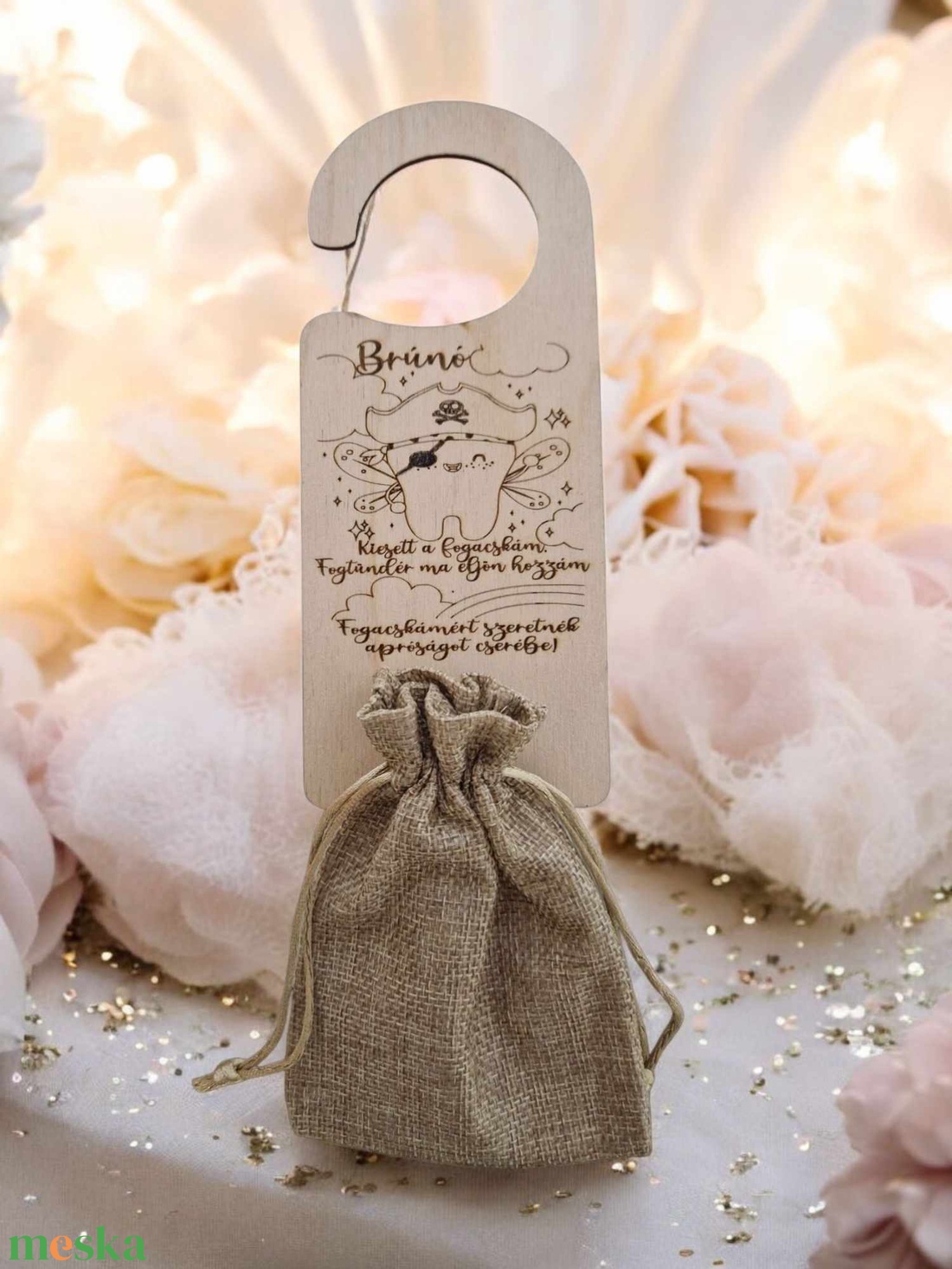 Fogtündér váró tartóval - otthon & életmód - dekoráció - ajtó- és ablak dekoráció - ajtótábla - Meska.hu