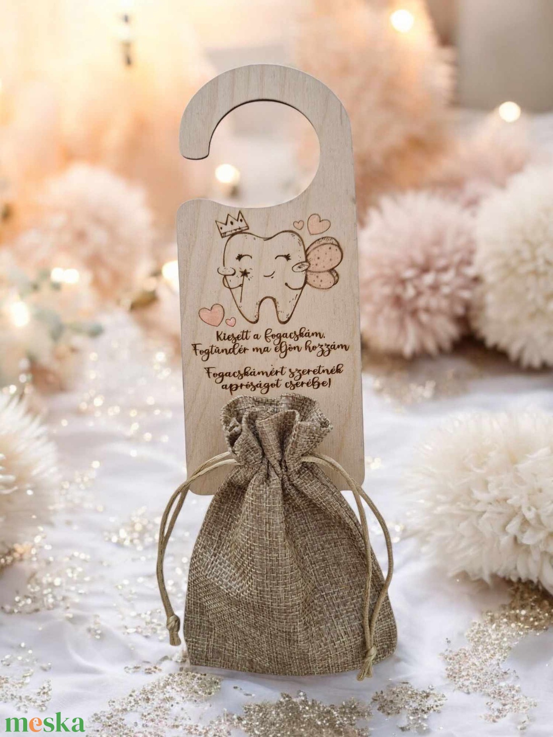 Fogtündér váró tartóval - otthon & életmód - dekoráció - ajtó- és ablak dekoráció - ajtótábla - Meska.hu