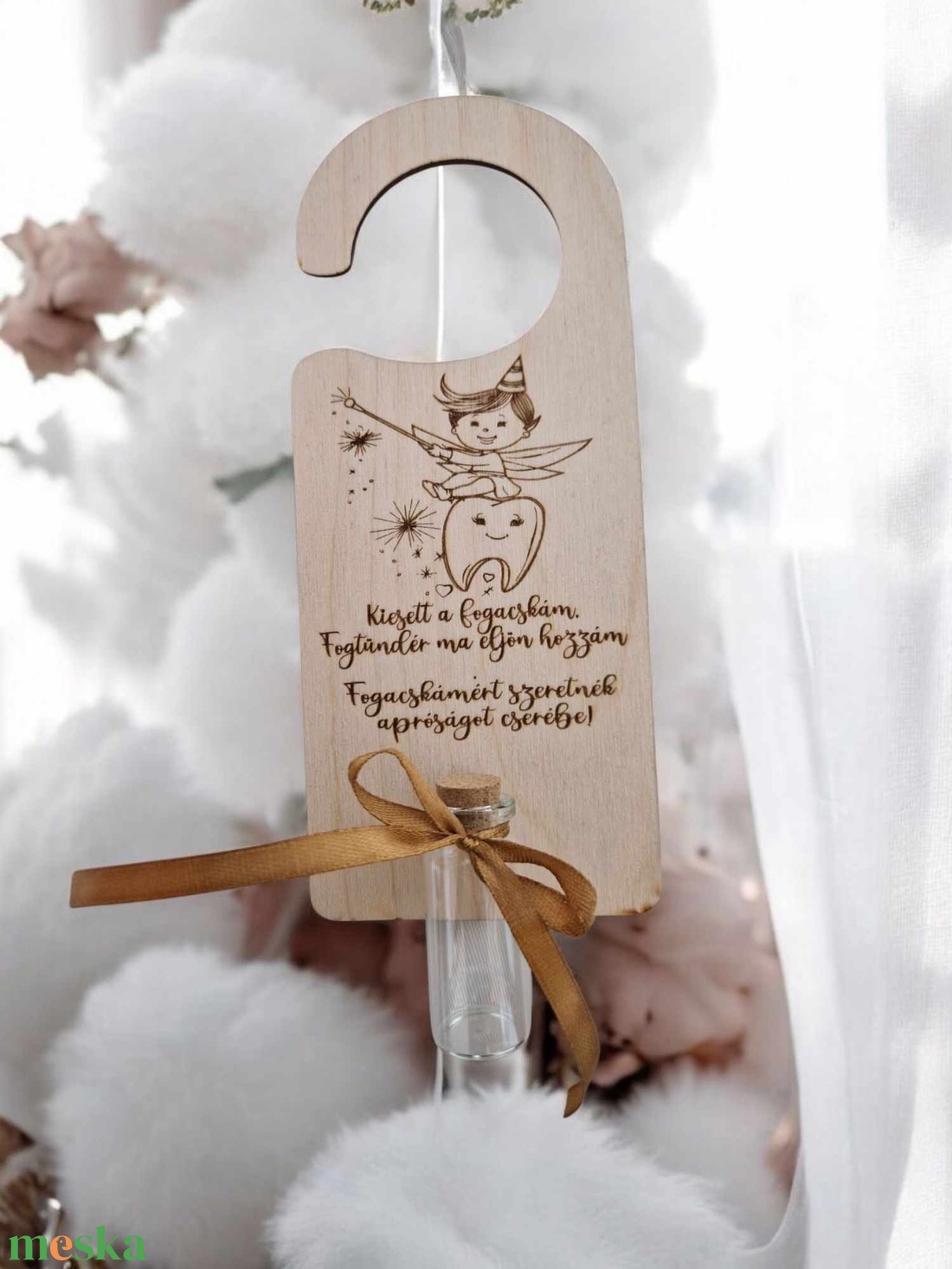 Fogtündér váró tartóval - otthon & életmód - dekoráció - ajtó- és ablak dekoráció - ajtótábla - Meska.hu