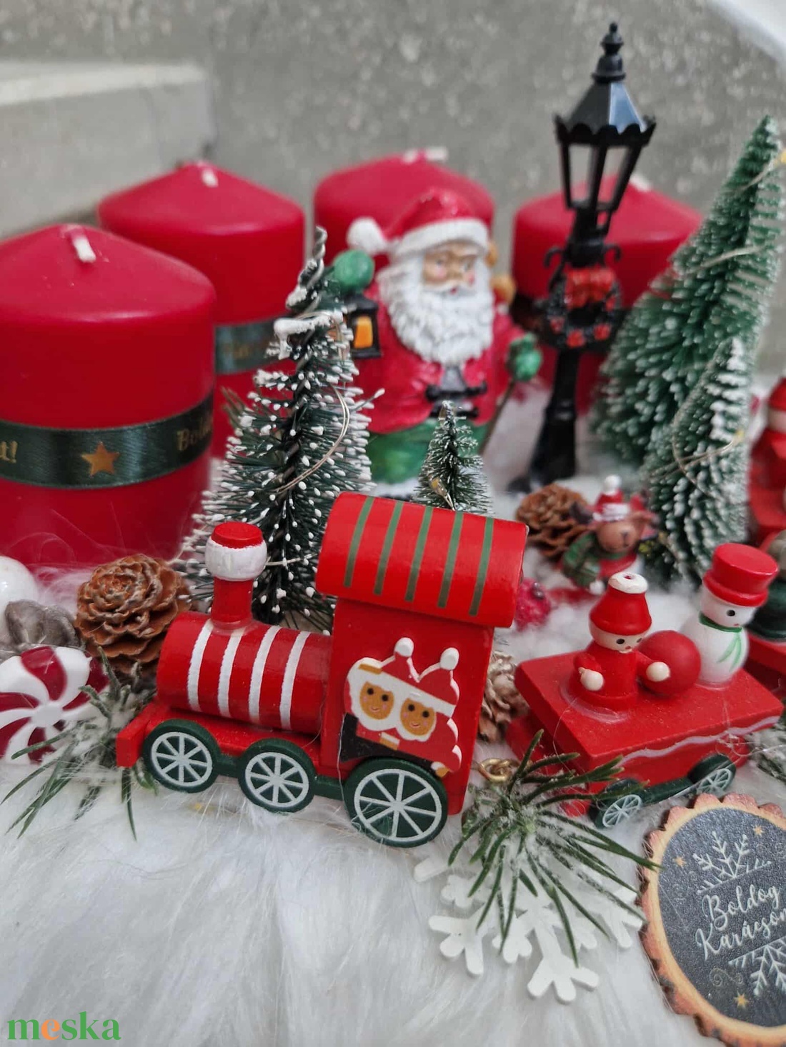 Adventi Koszorú - Mikulással és Vonattal - karácsony - adventi díszek - adventi koszorú - Meska.hu Adventi Koszorú - Mikulással és Vonattal - karácsony - adventi díszek - adventi koszorú - Meska.hu