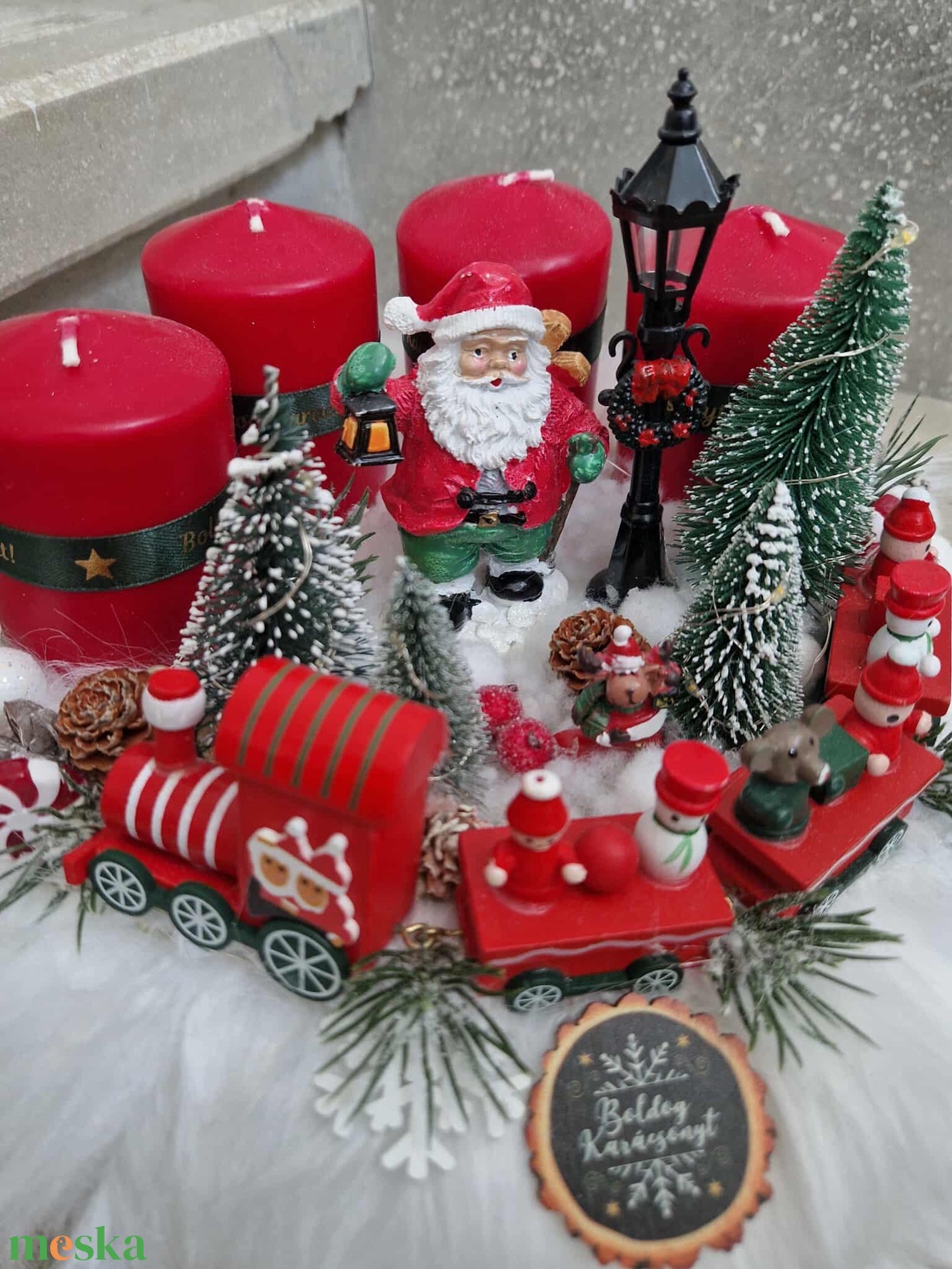 Adventi Koszorú - Mikulással és Vonattal - karácsony - adventi díszek - adventi koszorú - Meska.hu Adventi Koszorú - Mikulással és Vonattal - karácsony - adventi díszek - adventi koszorú - Meska.hu
