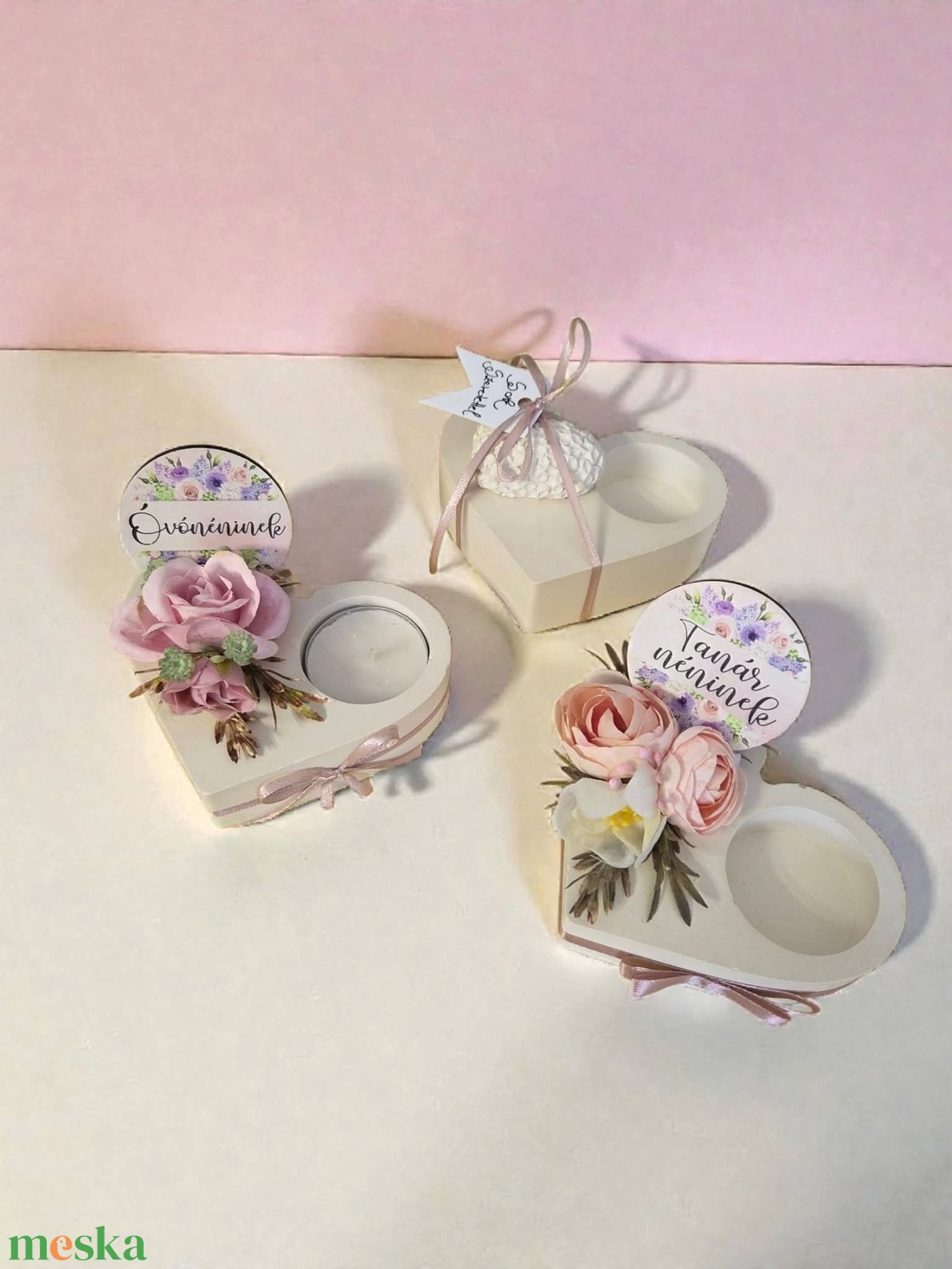 Virágos Gyertyatartó - esküvő - emlék & ajándék - köszönőajándék - Meska.hu