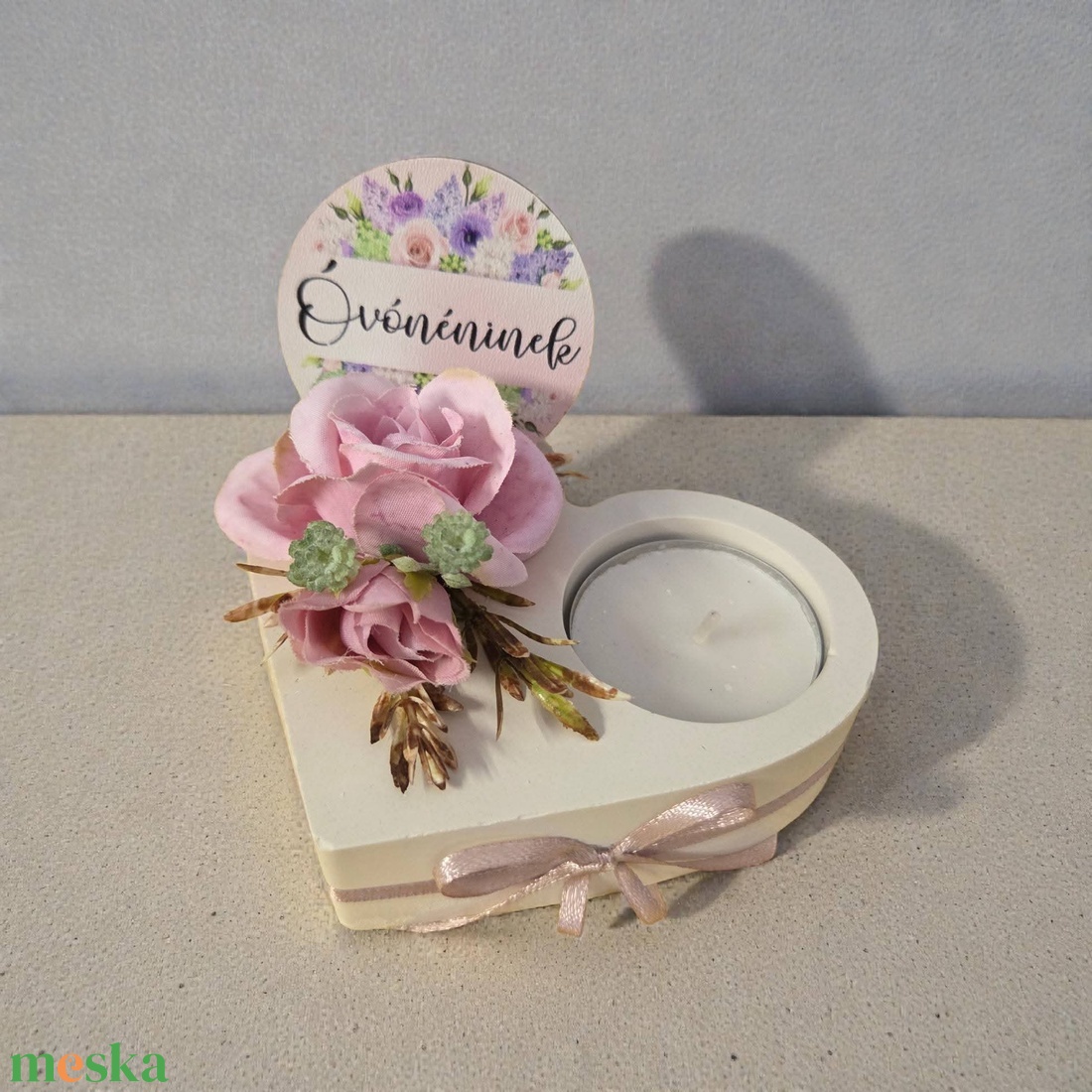 Virágos Gyertyatartó - esküvő - emlék & ajándék - köszönőajándék - Meska.hu