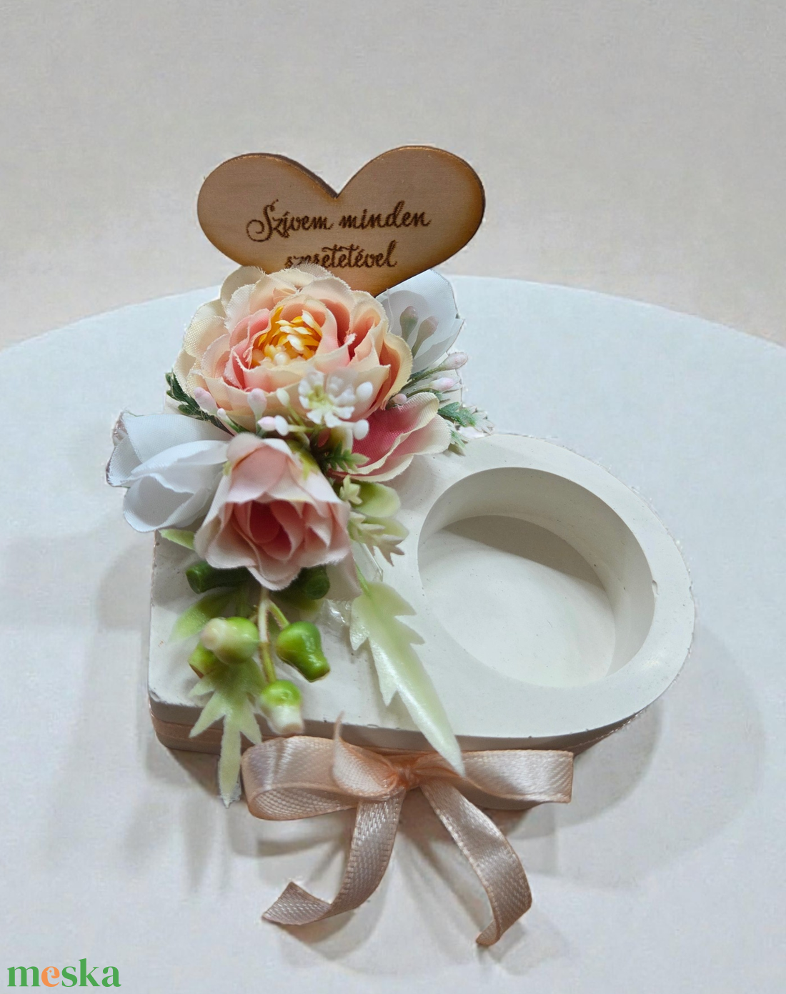 Virágos Gyertyatartó - esküvő - emlék & ajándék - köszönőajándék - Meska.hu