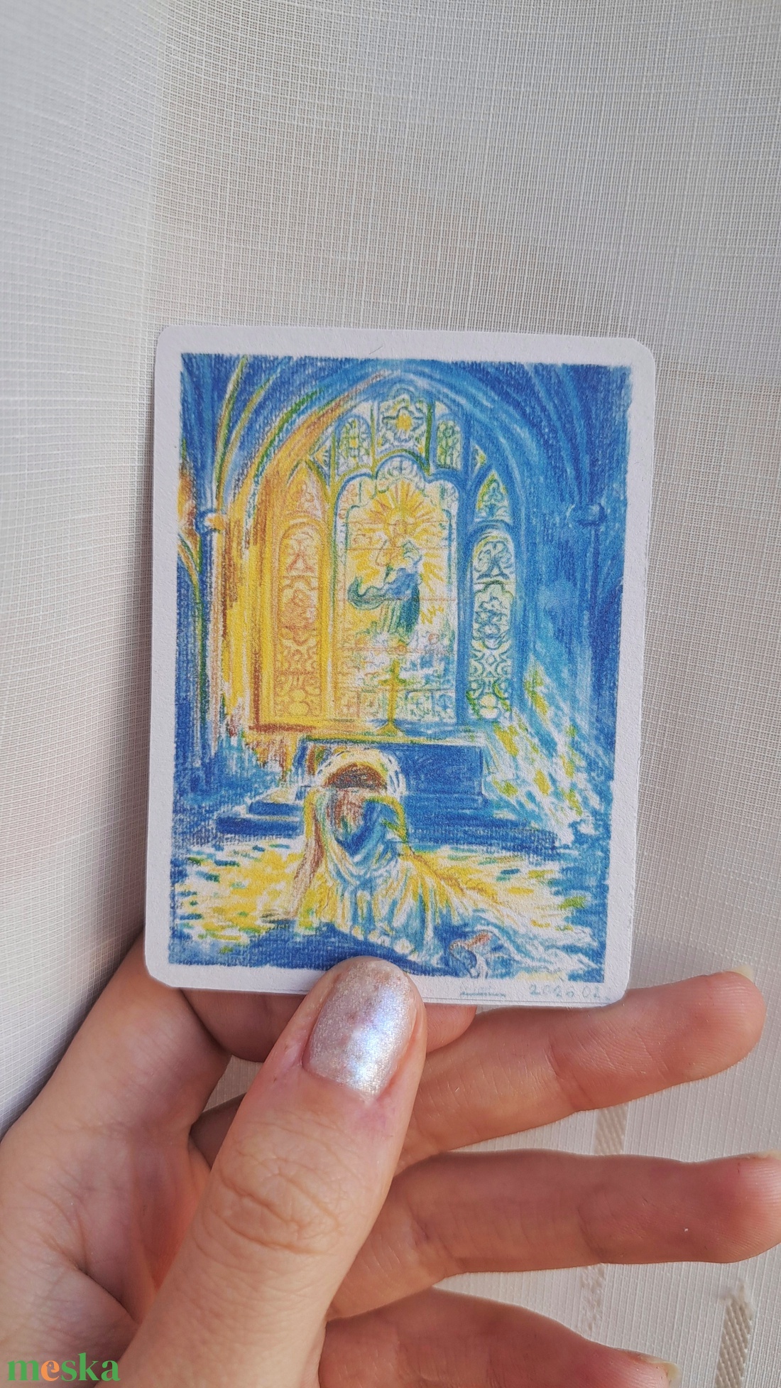 Fény a templomban � mini art print - művészet - festmény - festmény vegyes technika - Meska.hu