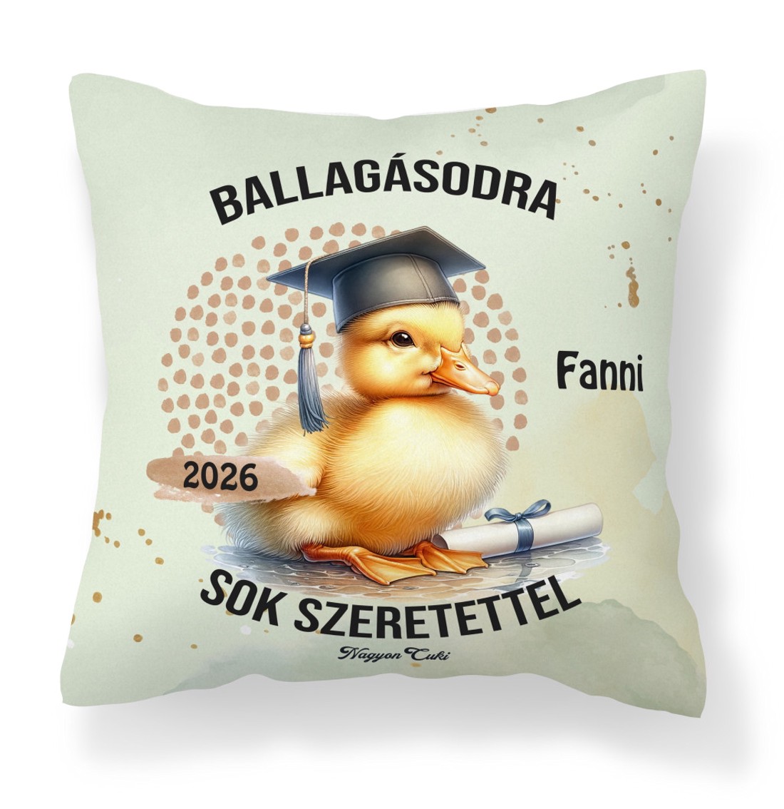 Ballagás 2026: kacsa mintás egyedi párna névvel - személyre szabott emlék (POLI40-0403) - otthon & életmód - lakástextil - párna & párnahuzat - díszpárna (belsővel együtt) - Meska.hu