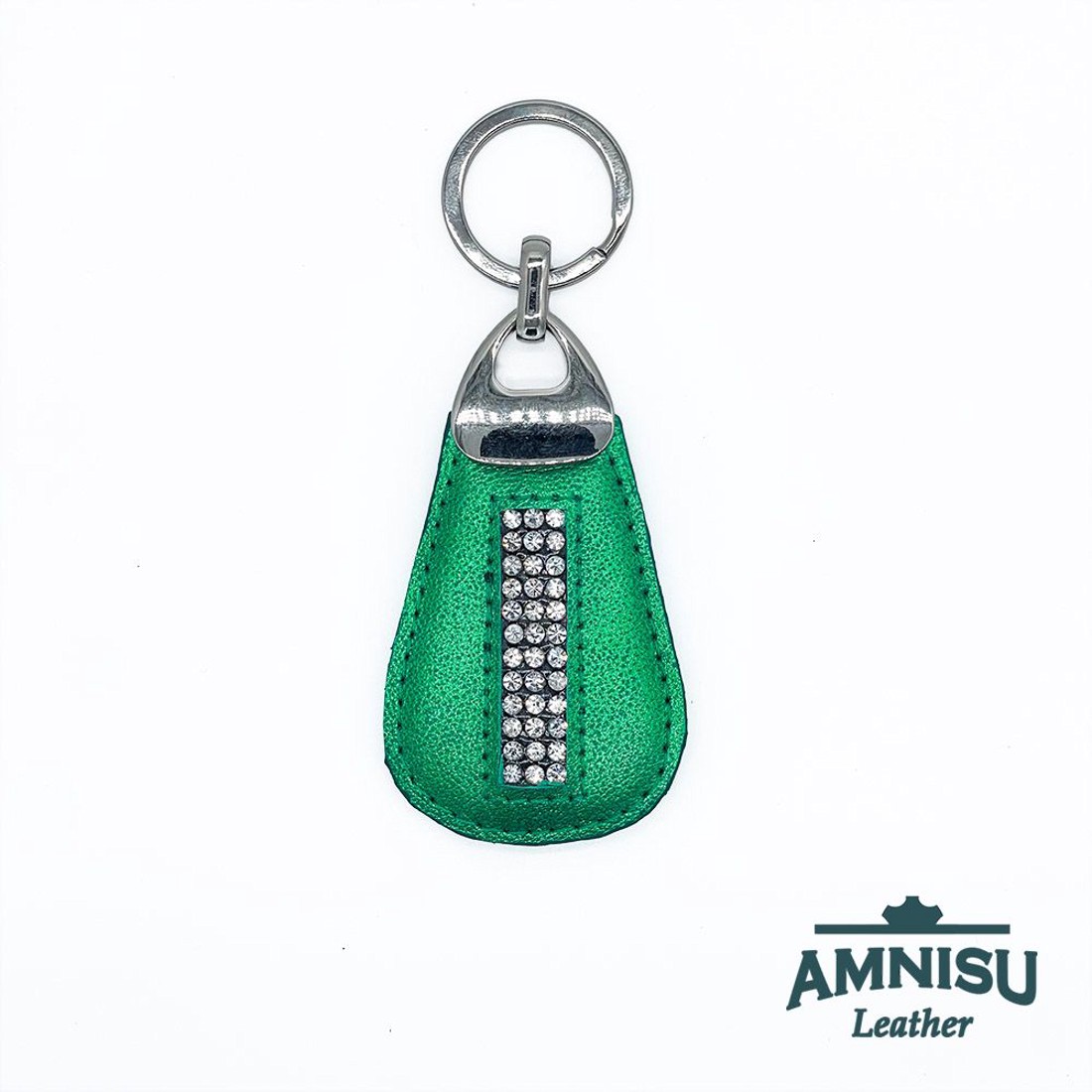 Fényes zöld csepp alakú kristály köves kulcstartó H7009 - táska & tok - kulcstartó & táskadísz - kulcstartó - Meska.hu
