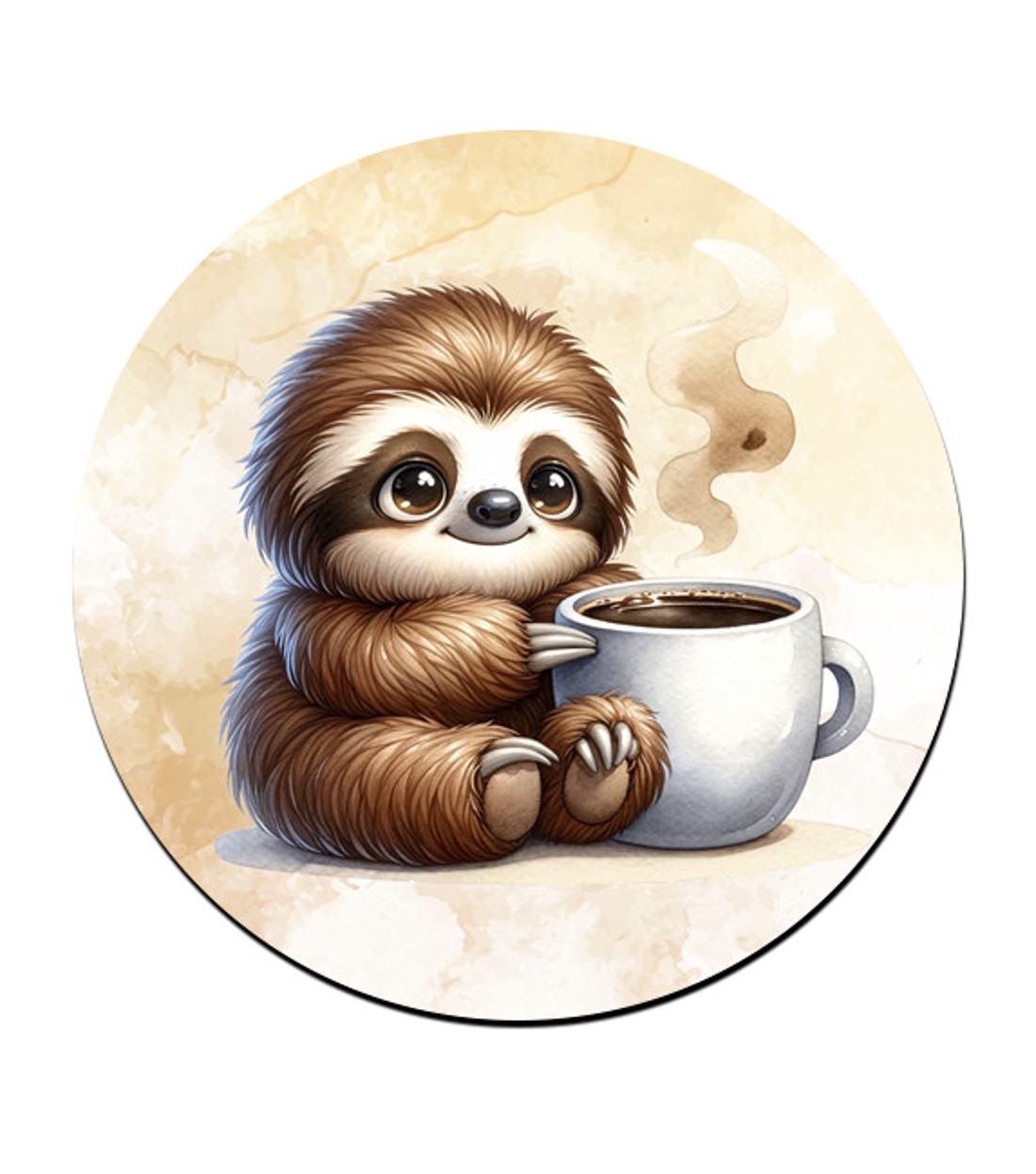Kávés lajhár és a forró kávé bögre alátét - otthon & életmód - konyhafelszerelés, tálalás - tálalás - tányér- és poháralátét - Meska.hu