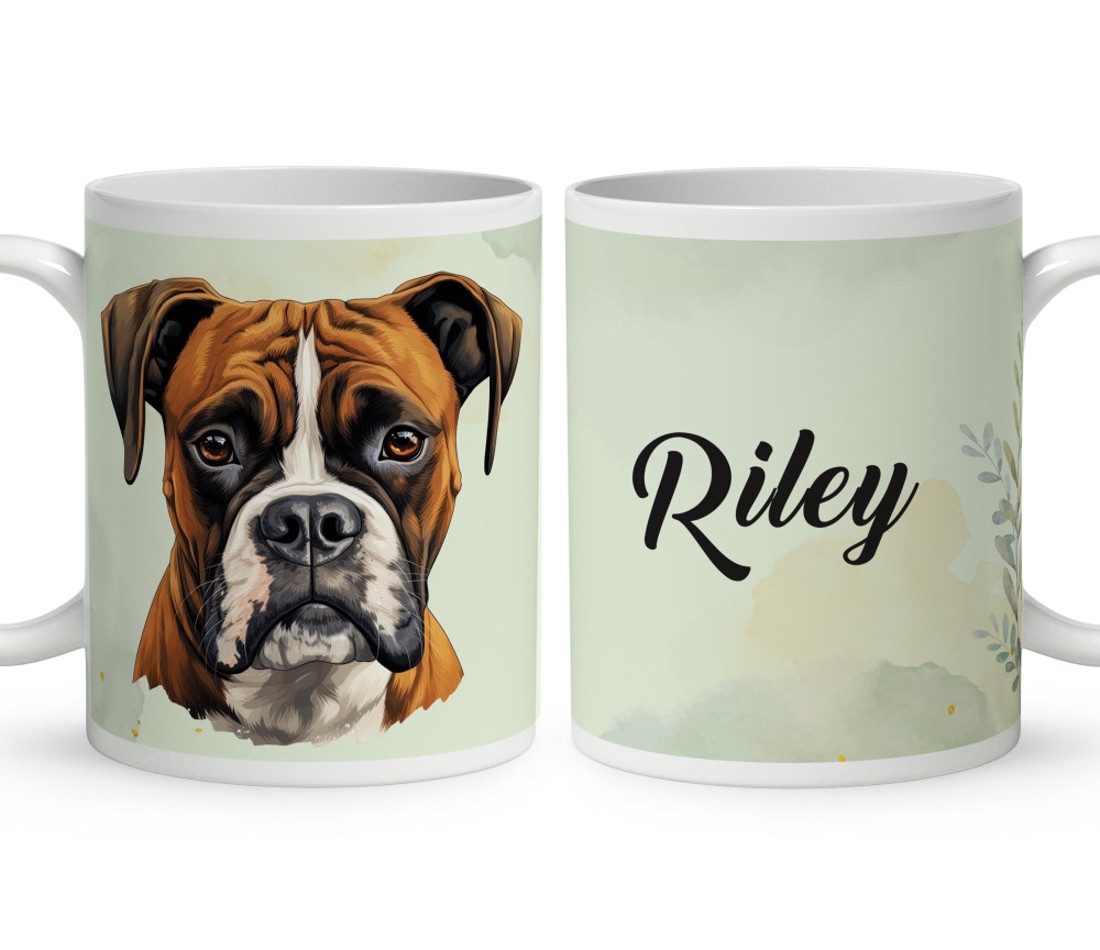 Névvel kérhető - Barna Boxer portré mintás bögre - otthon & életmód - konyhafelszerelés, tálalás - tálalás - bögre & csésze - Meska.hu