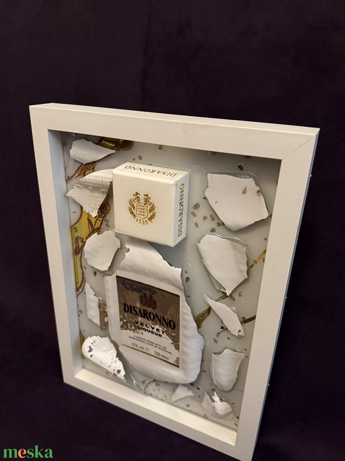 Disaronno olasz likör epoxy képkeret - otthon & életmód - dekoráció - kép & falikép - képkeret - Meska.hu