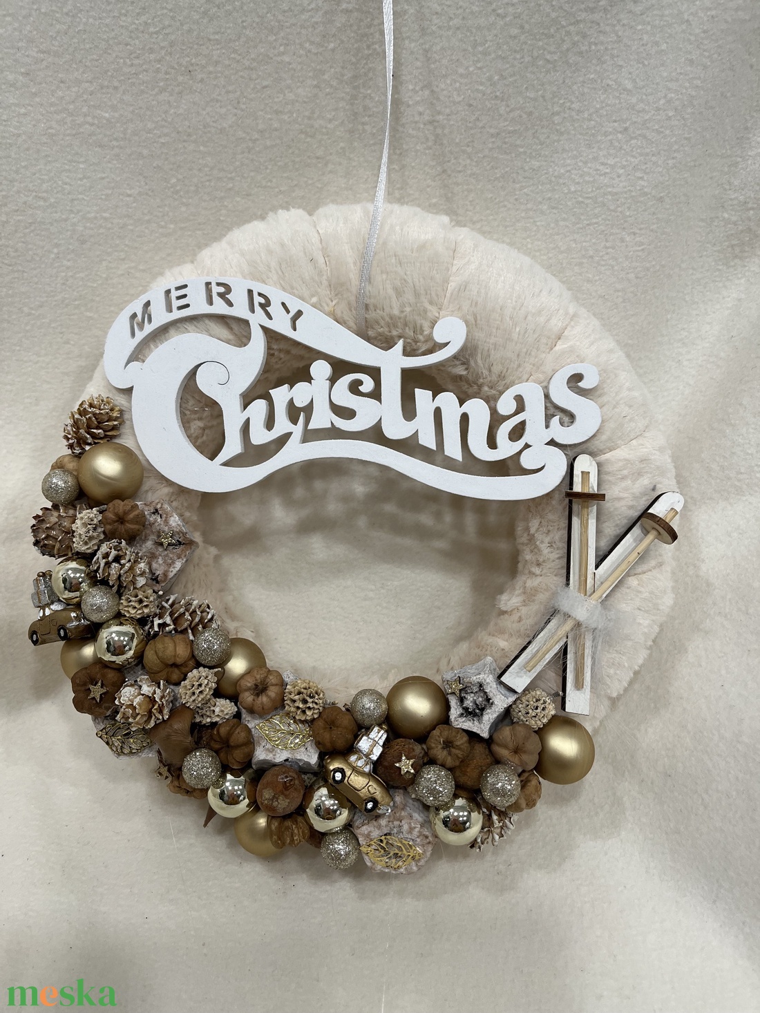 Beige-arany karácsonyi ajtódísz - karácsony - adventi díszek - adventi ajtódísz - Meska.hu Beige-arany karácsonyi ajtódísz - karácsony - adventi díszek - adventi ajtódísz - Meska.hu