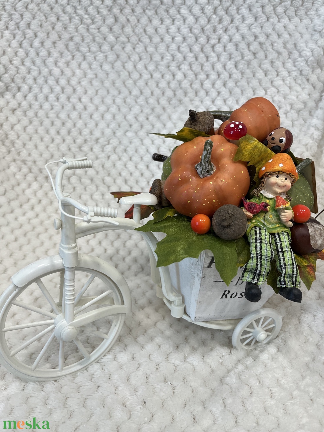 Őszi, biciklis, tökös asztaldísz - otthon & életmód - dekoráció - halloween - halloweeni asztaldísz - Meska.hu