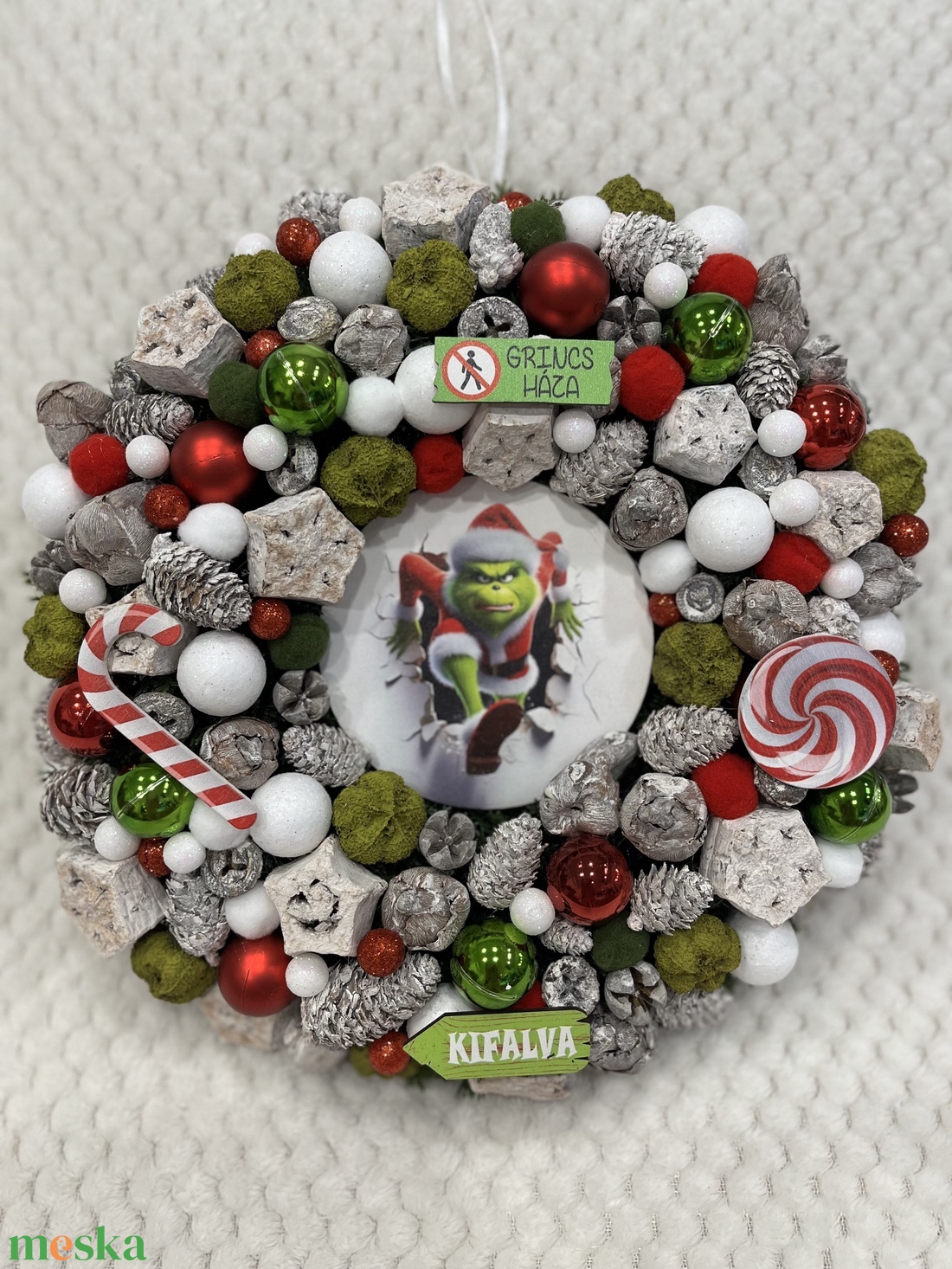 Grincs kopogtató, műtuja alapon - karácsony - adventi díszek - adventi ajtódísz - Meska.hu Grincs kopogtató, műtuja alapon - karácsony - adventi díszek - adventi ajtódísz - Meska.hu