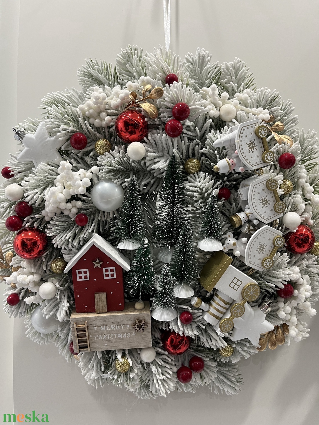 Havas kopogtató - karácsony - adventi díszek - adventi ajtódísz - Meska.hu