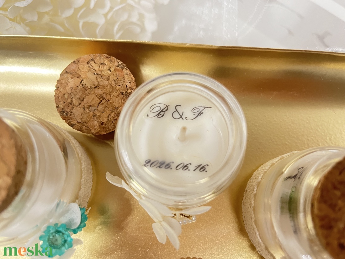 Esküvői köszönőajándék � egyedi szójaviasz gyertya - esküvő - emlék & ajándék - köszönőajándék - Meska.hu